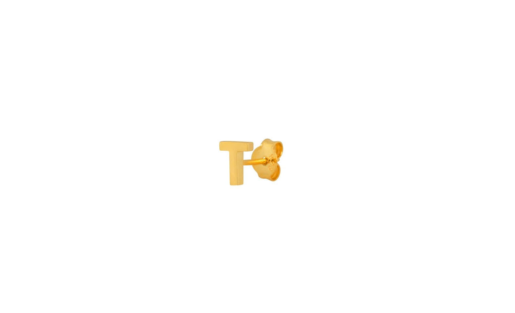 IX T 22K Gold Plated Stud