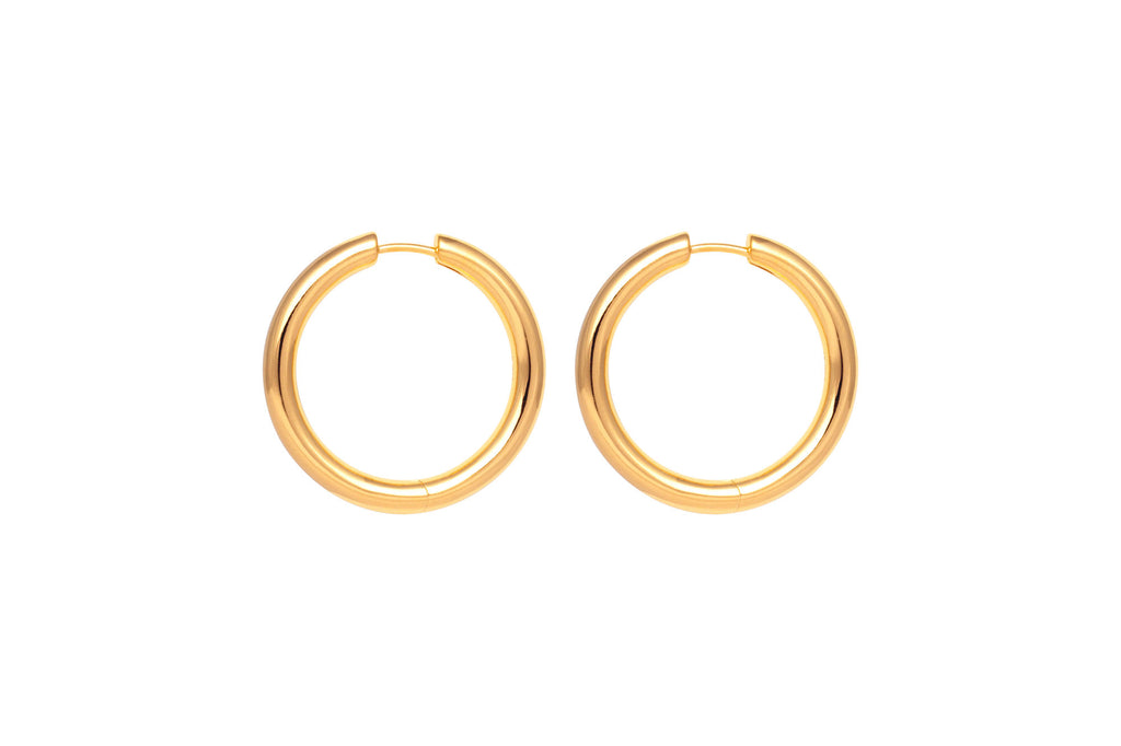 IX Tess 22K Gold Plated Hoop Earrings