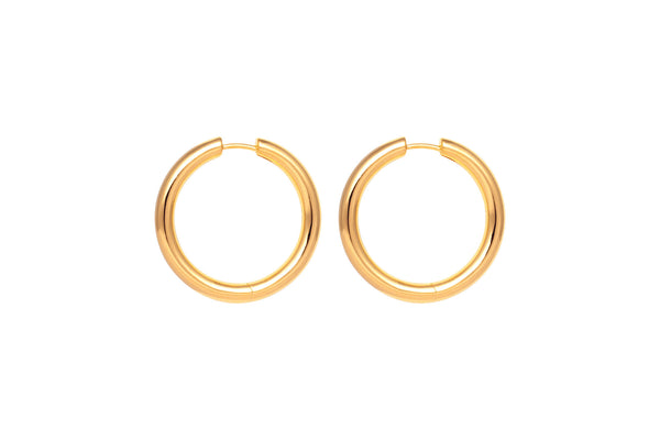 IX Tess 22K Gold Plated Hoop Earrings