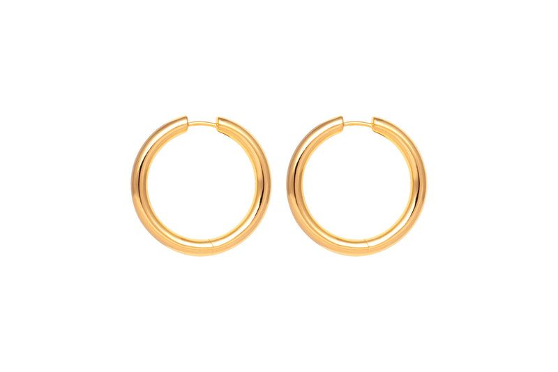 IX Tess 22K Gold Plated Hoop Earrings