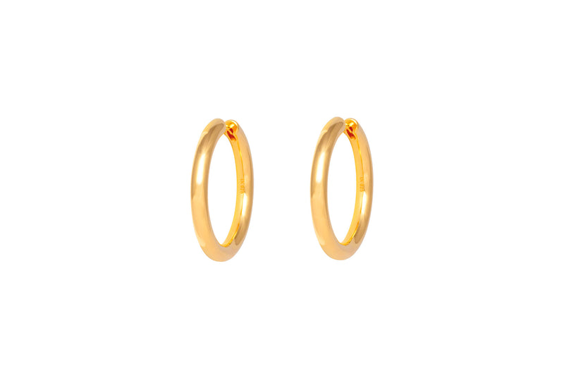 IX Tess 22K Gold Plated Hoop Earrings