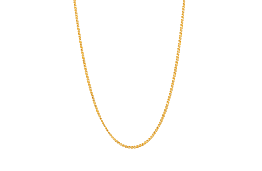 IX Curb Medi Gold Plated Necklace