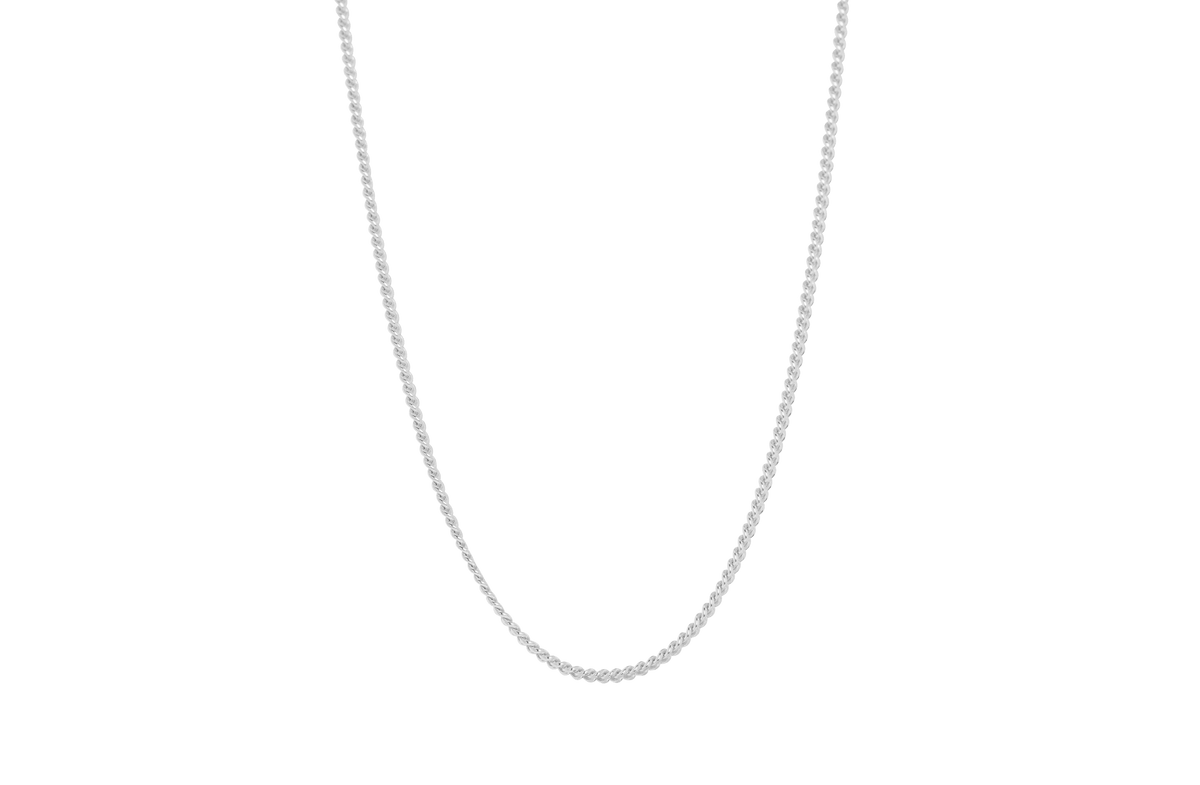 IX Curb Medi Silver Necklace