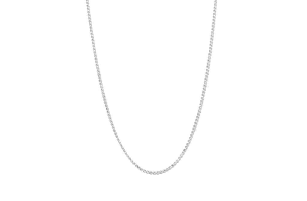 IX Curb Medi Silver Necklace