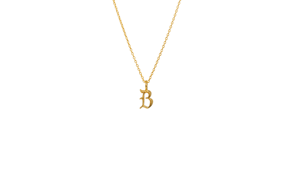 IX B Letter 22K Gold Plated Pendant