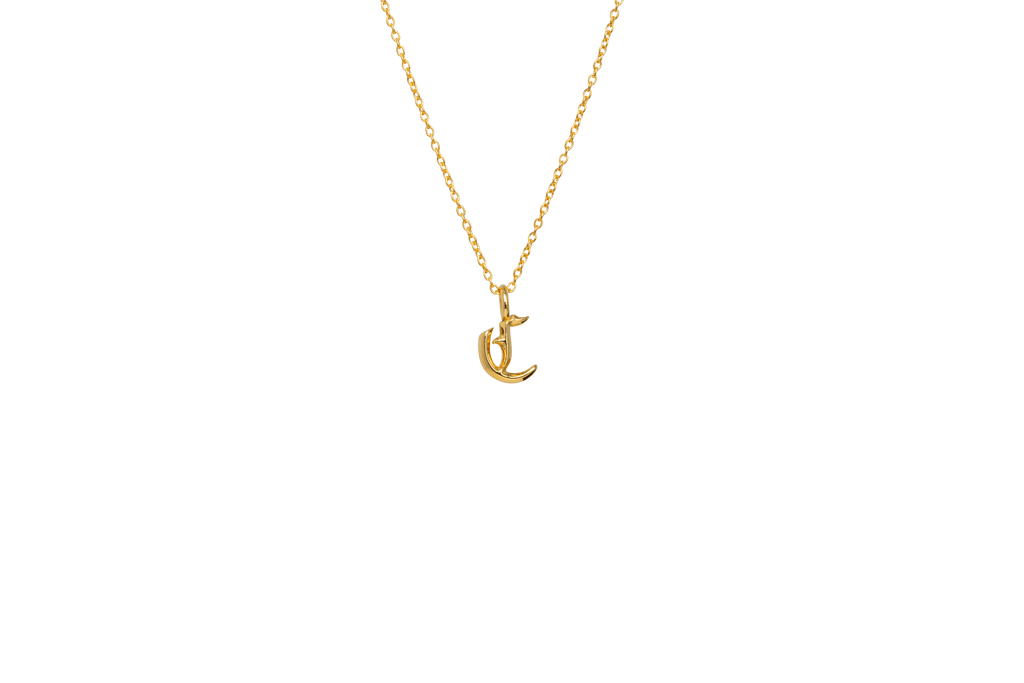 IX C Letter 22K Gold Plated Pendant