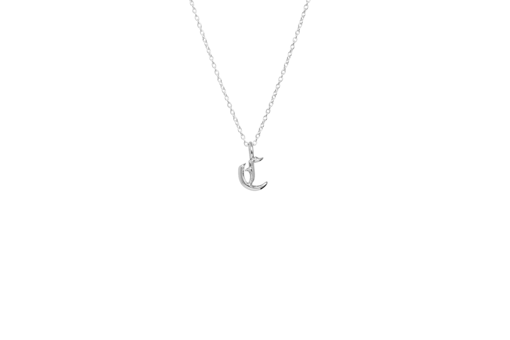 IX C Letter Silver Pendant
