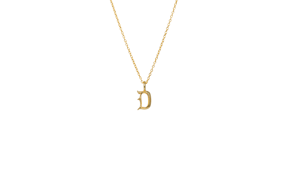 IX D Letter 22K Gold Plated Pendant