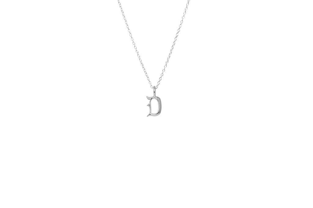 IX D Letter Silver Pendant