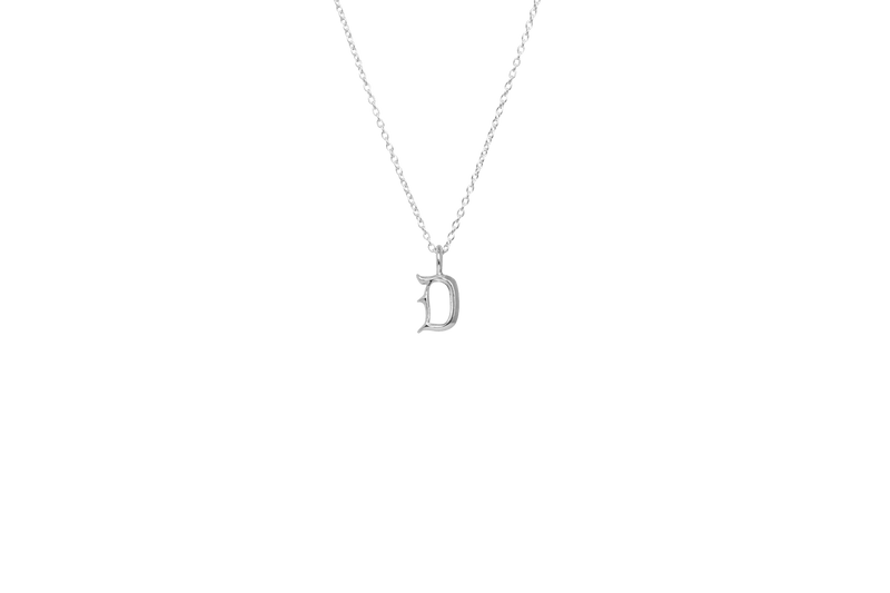 IX D Letter Silver Pendant