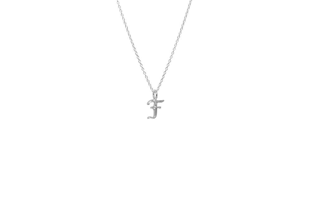 IX F Letter Silver Pendant
