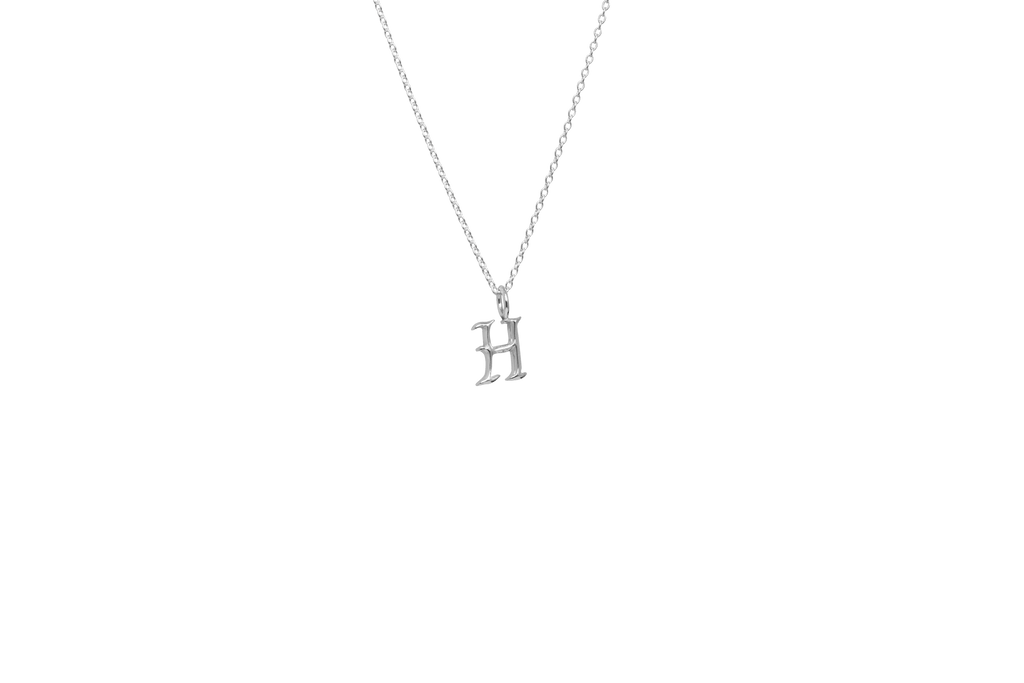 IX H Letter Silver Pendant