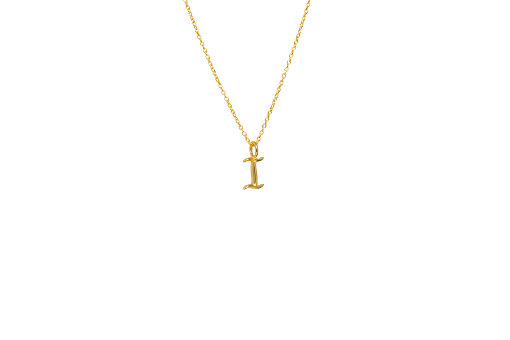 IX I Letter 22K Gold Plated Pendant