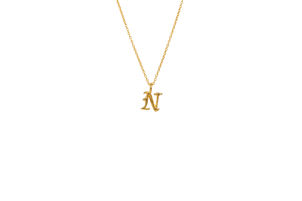IX N Buchstabe I Anhänger I Goldplattiert 22K