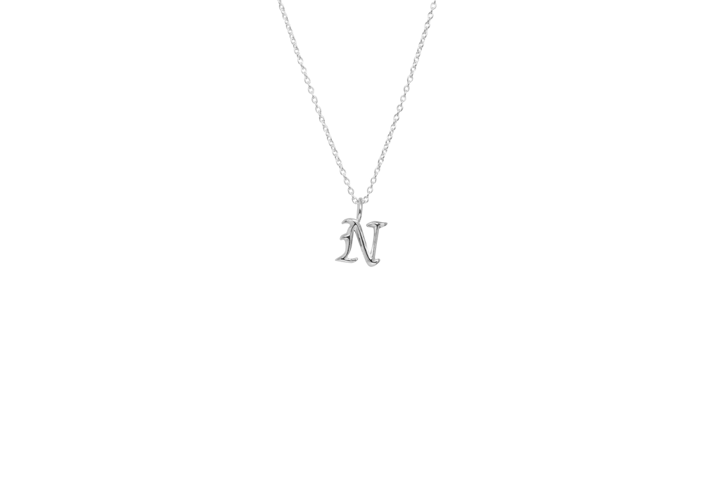 IX N Letter Silver Pendant