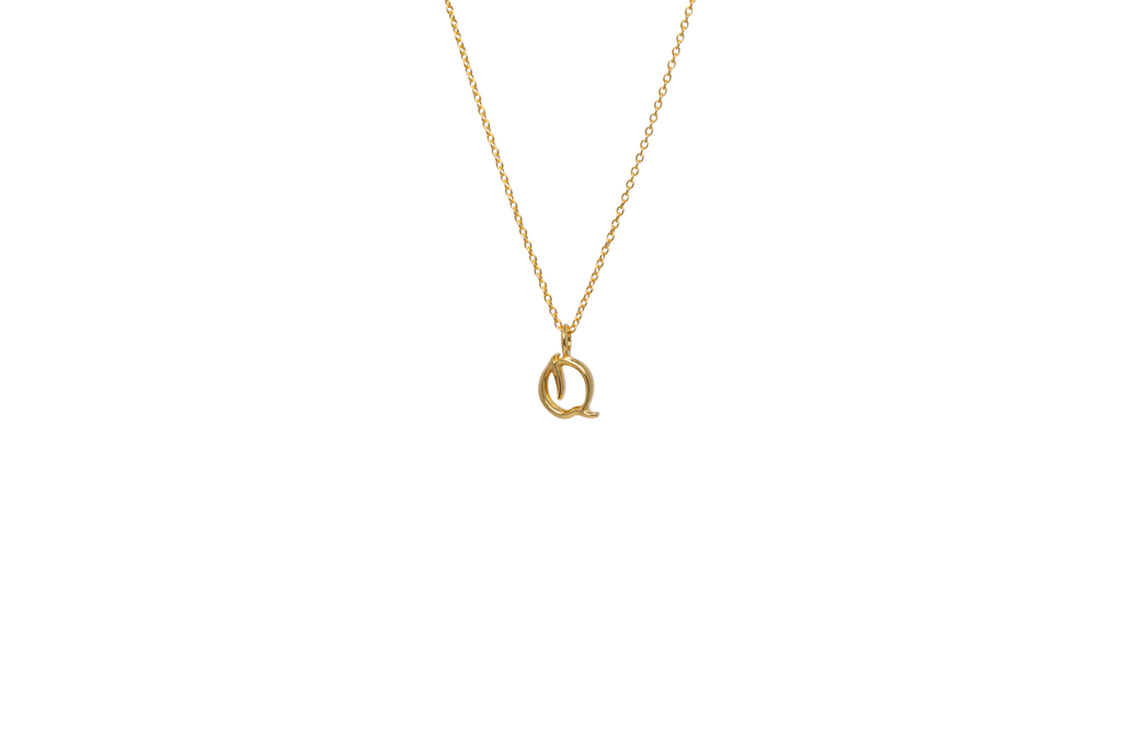IX Q Letter 22K Gold Plated Pendant