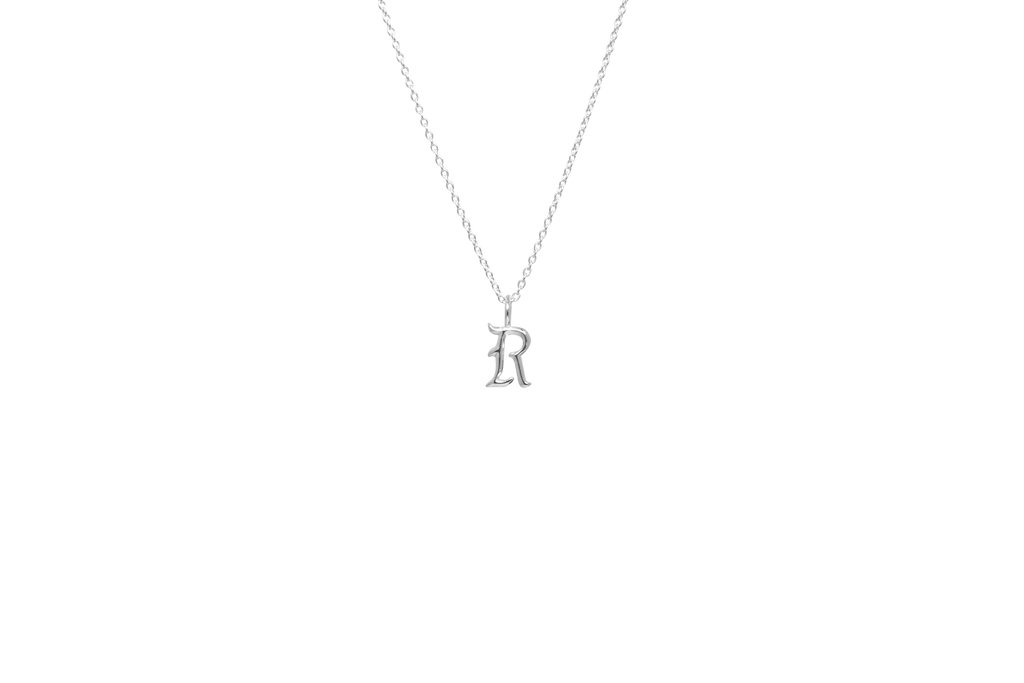 IX R Letter Silver Pendant