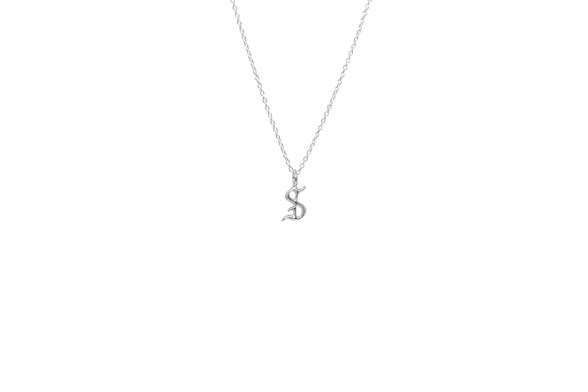 IX S Letter Silver Pendant