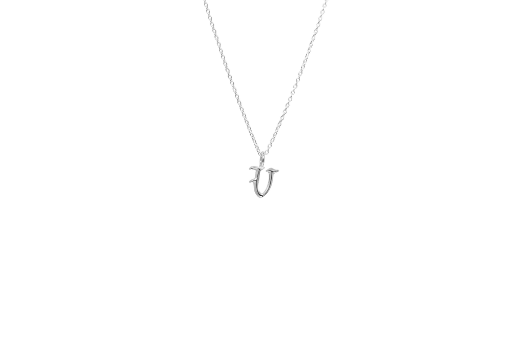 IX V Letter Silver Pendant