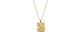 IX Rustic Square Gold Plated  Pendant
