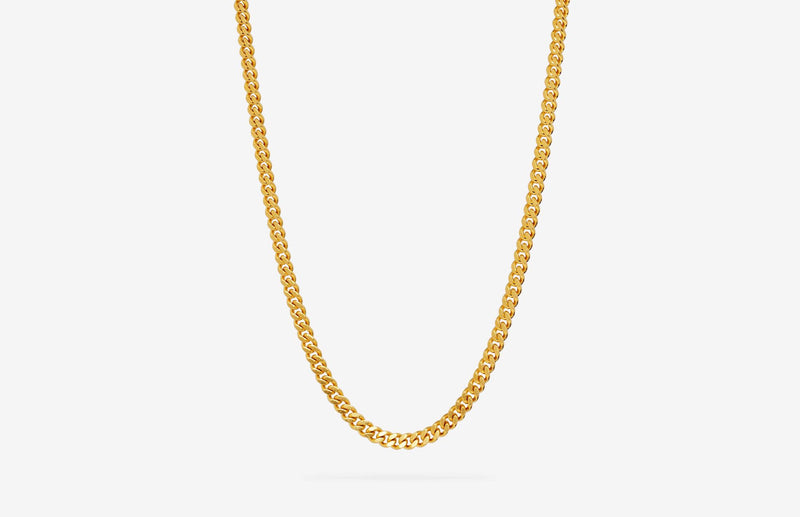 IX Curb Brushed 22K Gold Plated Necklace