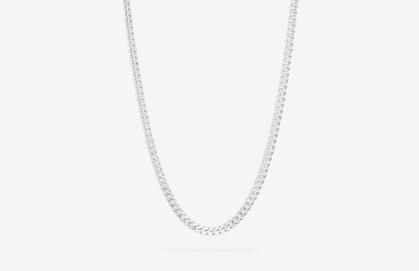 IX Curb Brushed Silver Necklace
