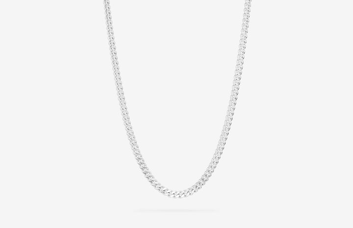 IX Curb Brushed Sølv Halskæde