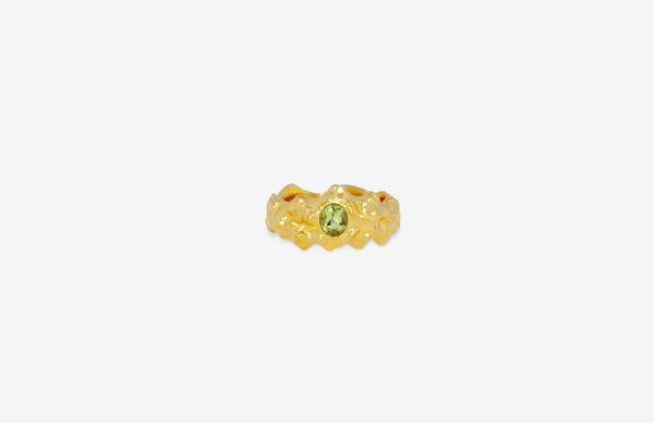 IX Nora 22K Gold Plated Ring w. Peridot