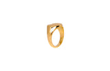 IX Heart 22K Gold Plated Signet Ring