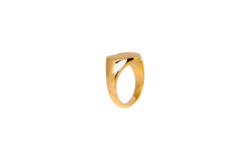 IX Heart 22K Gold Plated Signet Ring