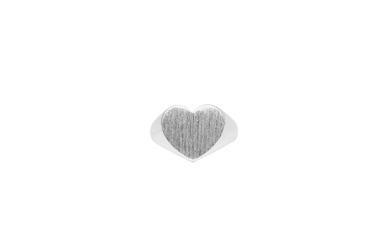 IX Heart Silver Signet Ring