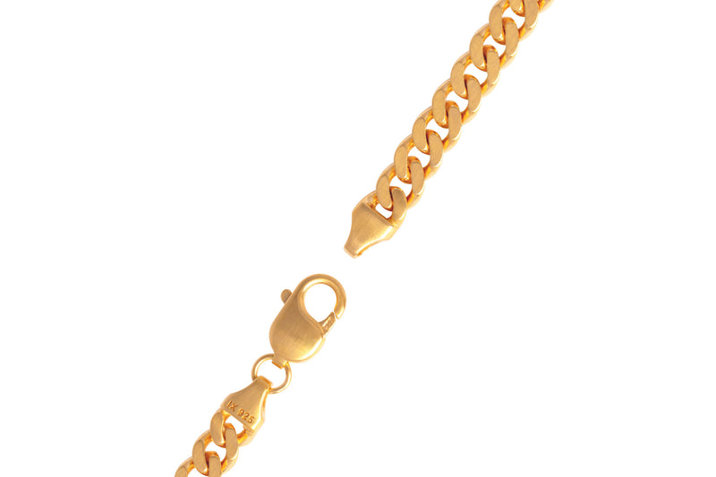 IX Chunky Curb Matt 22K Gold Plated Bracelet