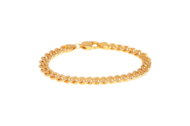 IX Chunky Curb Matt 22K Gold Plated Bracelet