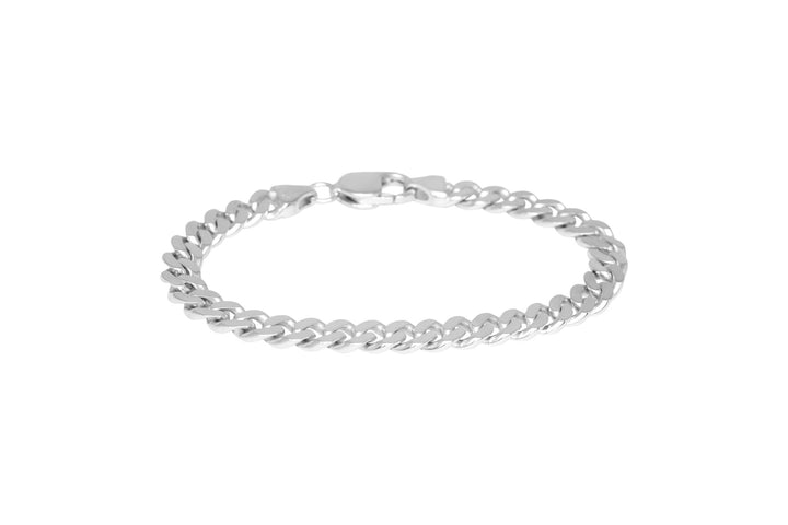 IX Chunky Curb Matt Silver Armband