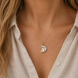 Alphabet 18K Gold, Rosegold or Whitegold Inital D Pendant w. Solitaire Lab-Grown Diamond