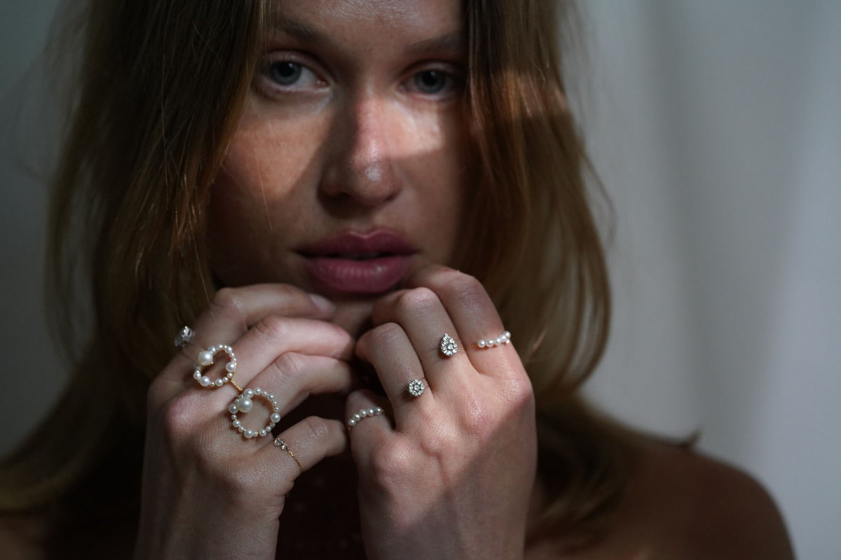 Imagine Pear Goldring aus 18K Weißgold oder Rosegold  I Diamant