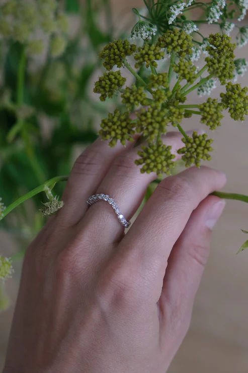 Little Noor 14K White Gold Ring w. Diamonds