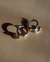 Falcate Rhodium Plated Silver Earrings