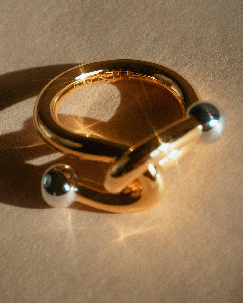 Falcate Vermeil Silver Ring