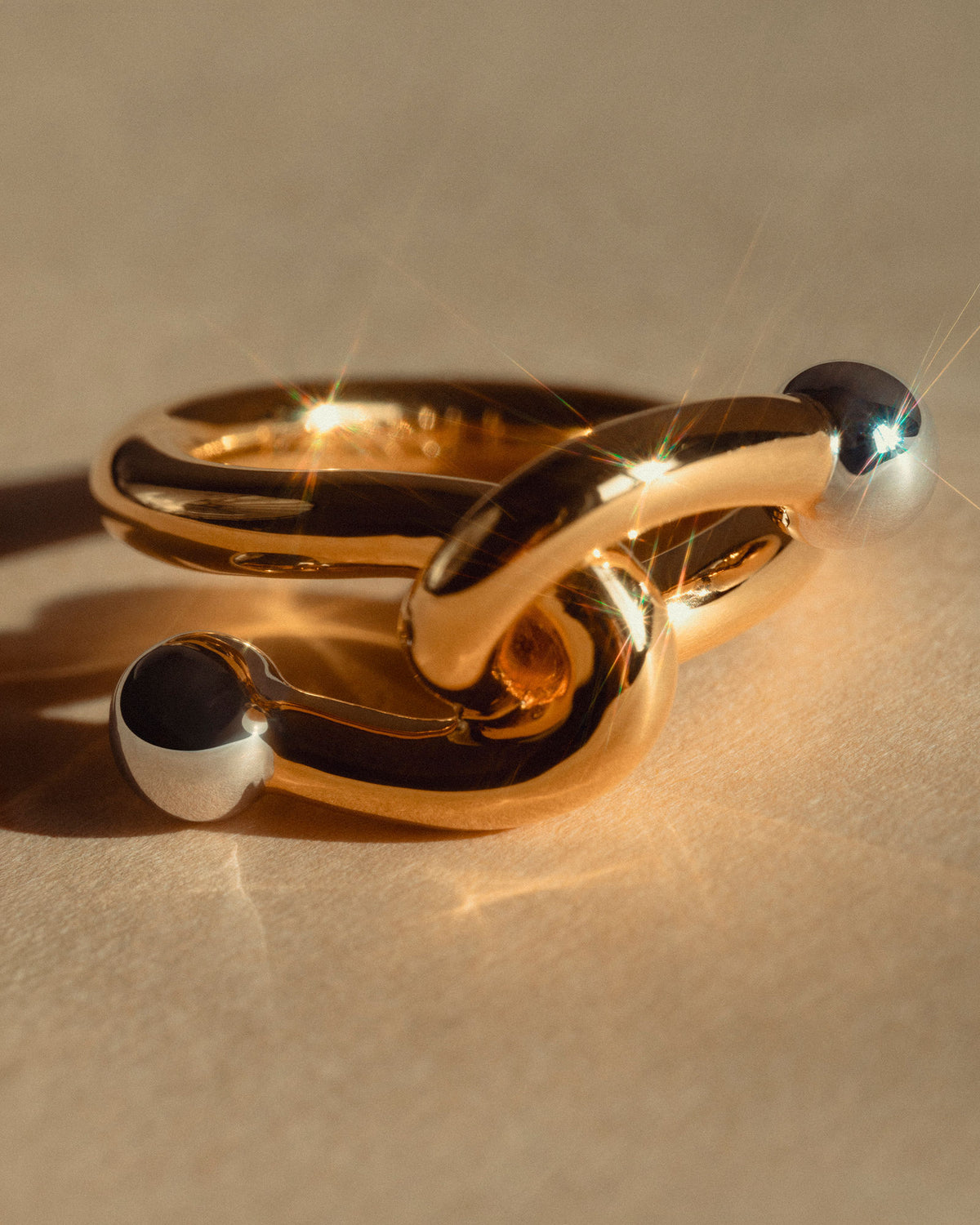 Falcate Vermeil Silver Ring
