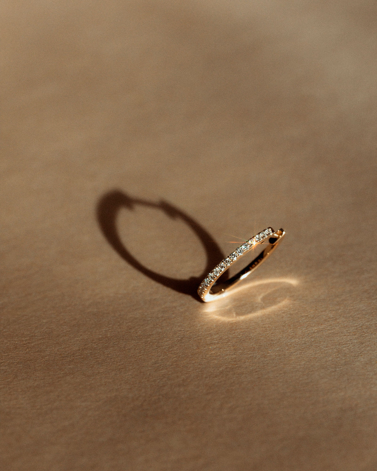14 mm 14k Gold Hoop w. Diamonds