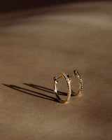 16 mm 14k Guld Hoops m. Diamanter