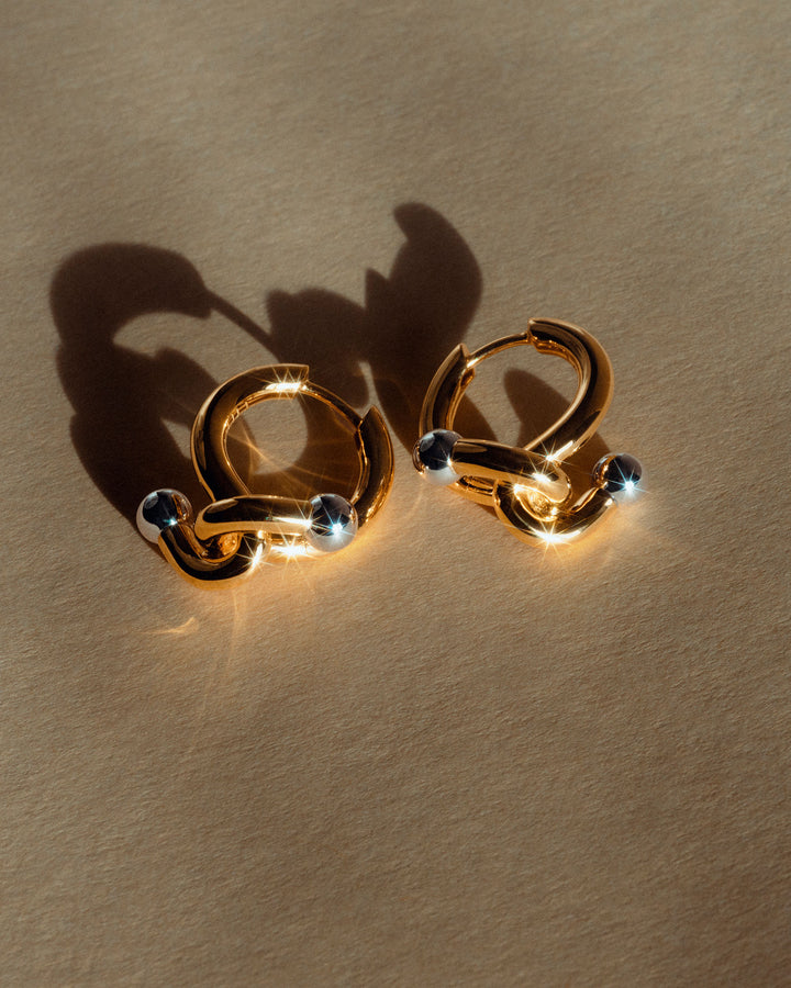 Falcate Vermeil Silver Earrings