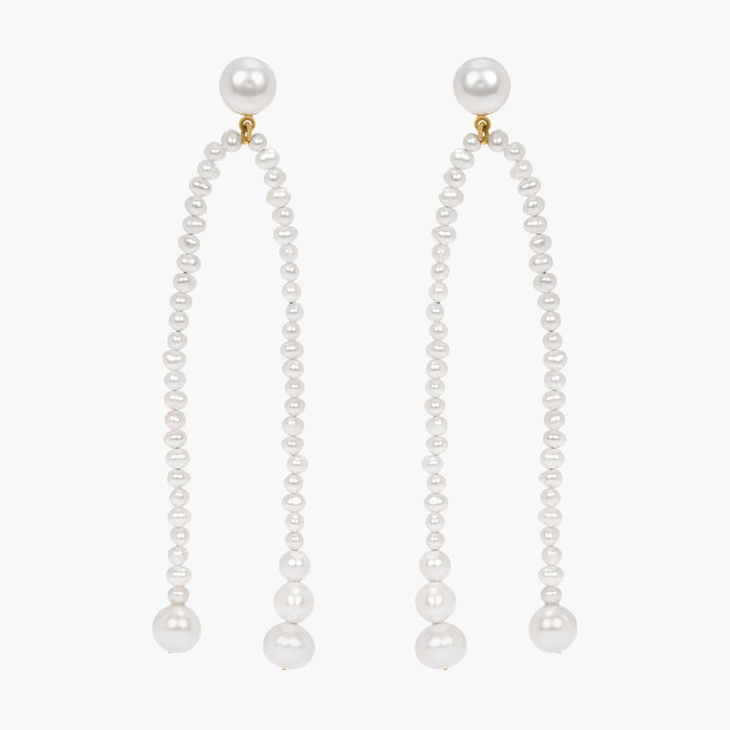 ALMA 9k Gold Earrings w. Pearl