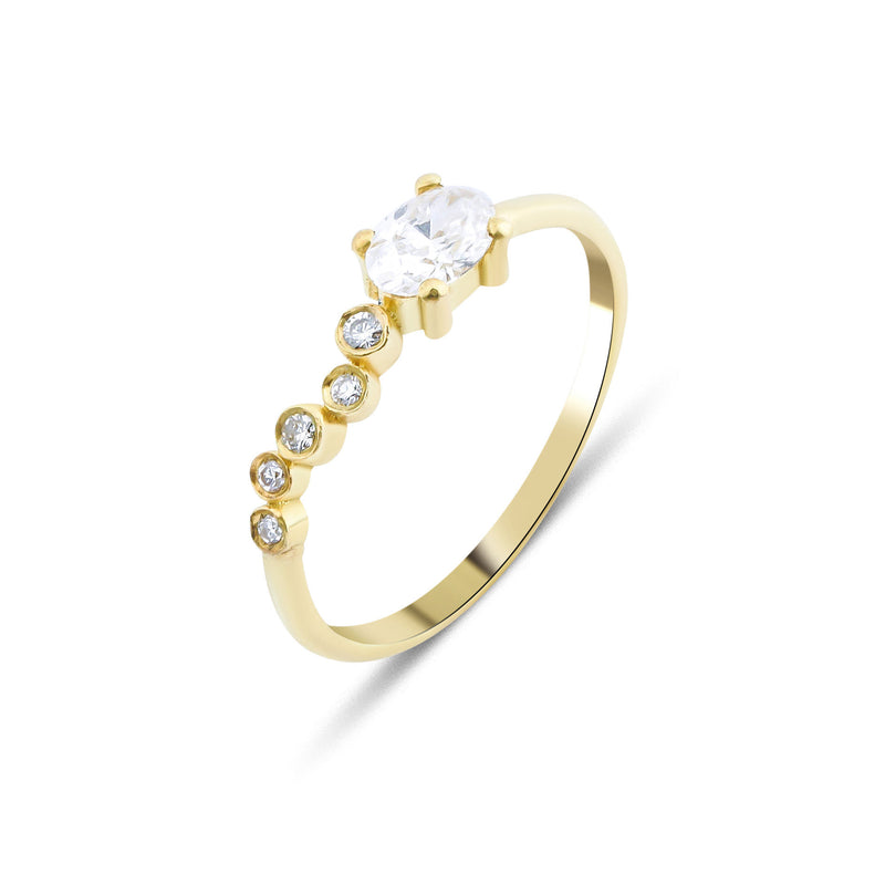 Seraphina Wing 18K Gold Ring w. Diamonds