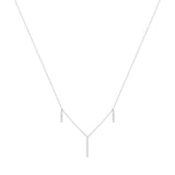 Dangling Bar 18K Whitegold Necklace w. Diamonds