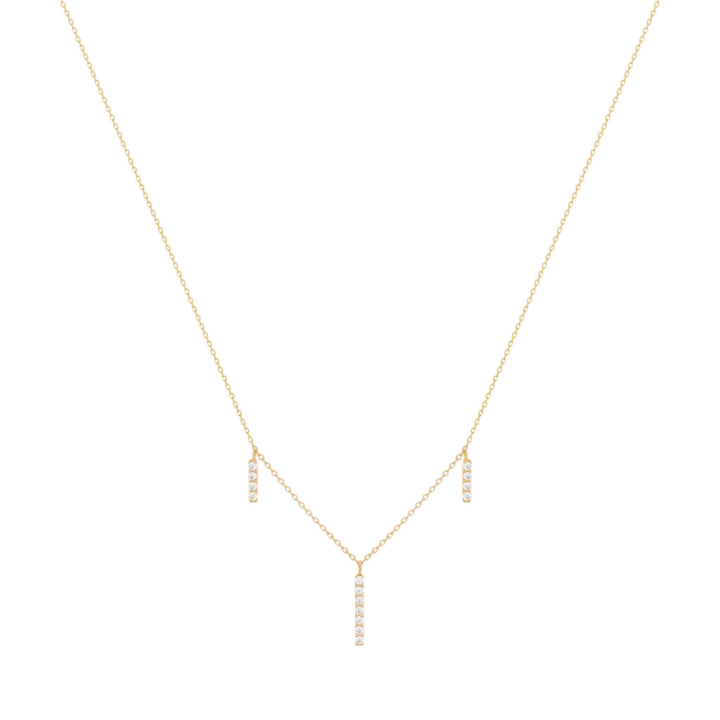 Dangling Bar Halskette aus 18K Gold mit Diamanten