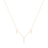 Dangling Bar 18K Gold Necklace w. Diamonds