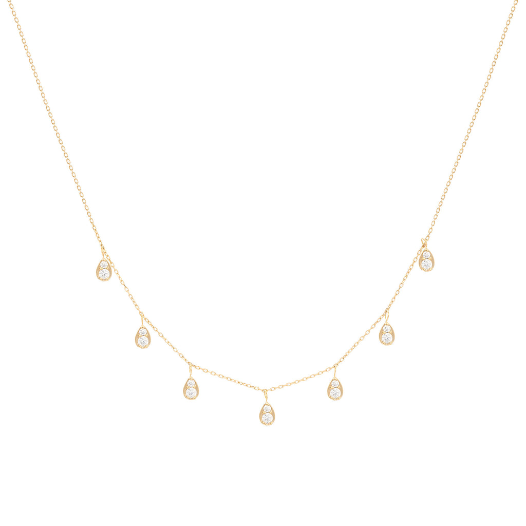 Dangling Pear Halskette aus 18K Gold mit Diamant