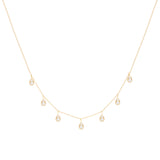 Dangling Pear 18K Gold Necklace w. Diamonds